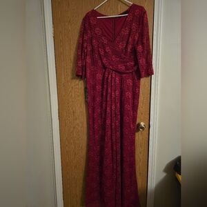 Ever Pretty Burgundy Lace Long Sleeve Dress